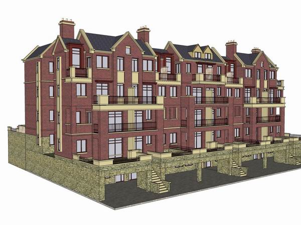 Classical Style Townhouse Villa Model in SketchUp