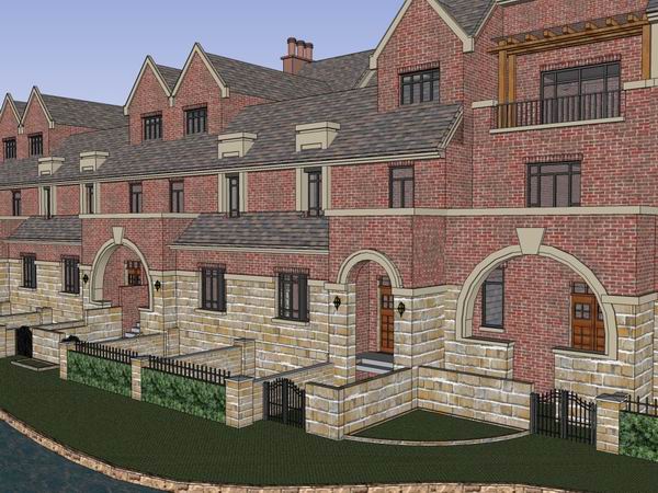 Classical Style Townhouse Villa Model in SketchUp