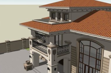Classical Single-Family Villa Model in SketchUp-BIM WORLD