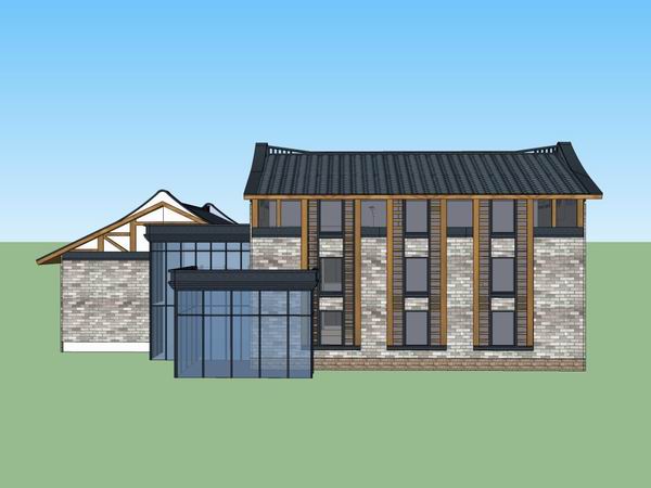 Classical Single-Family Villa Model in SketchUp