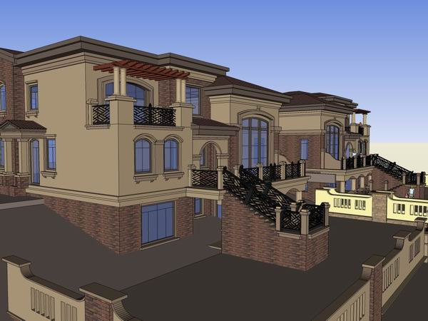 Classical Twin Villa Design in SketchUp