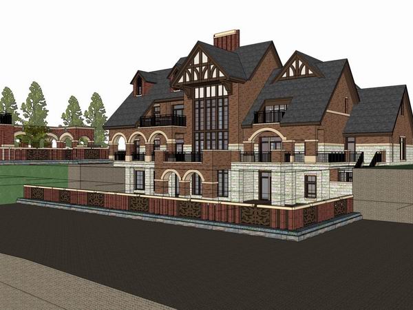 Classical Single-Family Villa Model in SketchUp