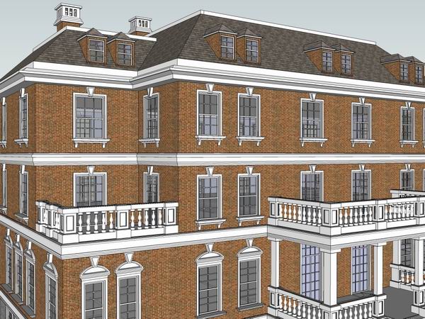 Classical Style Single-Family Villa Model in SketchUp
