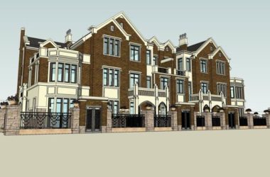 Classical Style Townhouse Villa Model in SketchUp-BIM WORLD