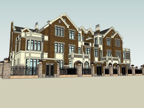 Classical Style Townhouse Villa Model in SketchUp