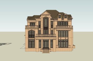 SketchUp Villa Model: Classical French-Style Solo Residence-BIM WORLD