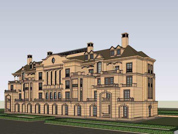 SketchUp Villa Models: Townhouses, Garden Villas, and Classical Designs