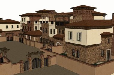 SketchUp Villa Model: Classical Spanish Courtyard Design-BIM WORLD