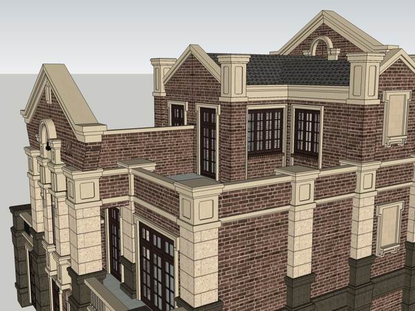 Classical Single-Family Villa Model in SketchUp