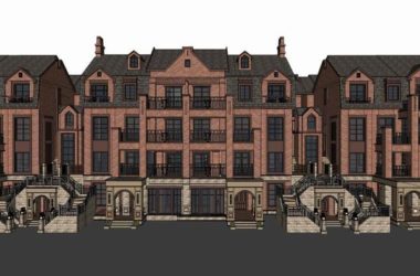 British Classical Style Row Villa SketchUp Model-BIM WORLD