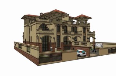 Classical Twin Villa Design in SketchUp-BIM WORLD