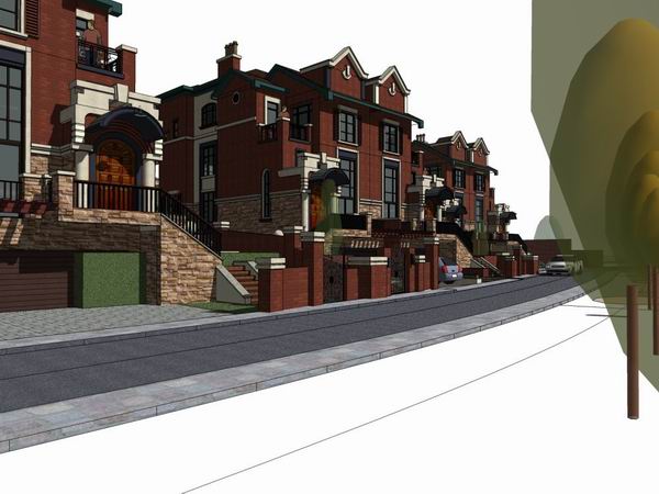 Double Split Villa Sketchup Model | European Classical Design