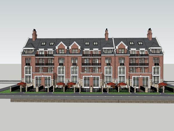 Classical Style Joint Villa Model in SketchUp