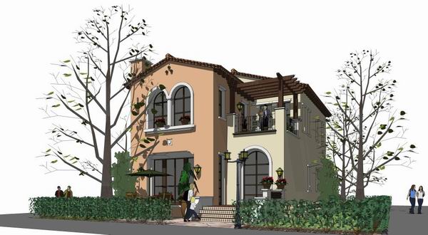 Classical Single-Family Villa Model in SketchUp