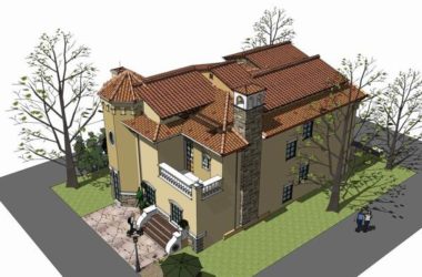 Classical Style Townhouse Villa Model in SketchUp-BIM WORLD