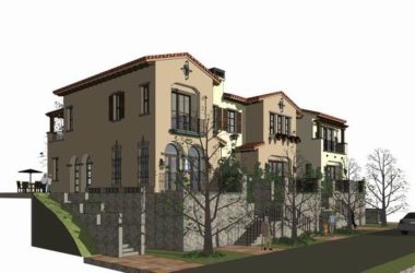 Classical Style Townhouse Villa Model in SketchUp-BIM WORLD