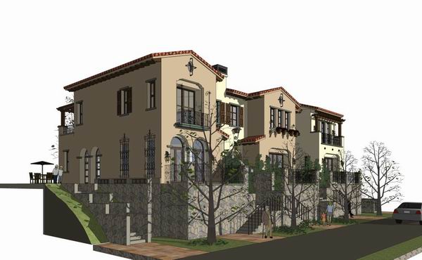 Classical Style Townhouse Villa Model in SketchUp