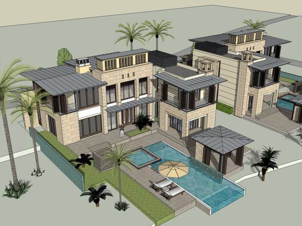 Modern Solo Villa Design | SketchUp 3D Model