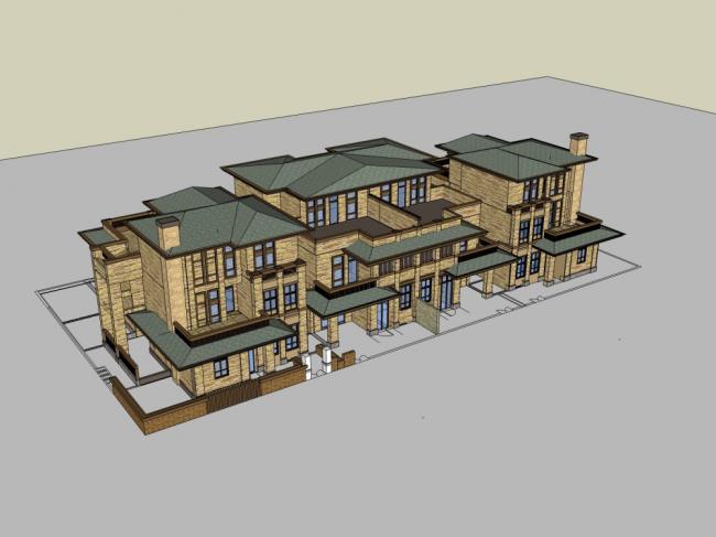 Classical Style Four-Piece Villa SketchUp Model