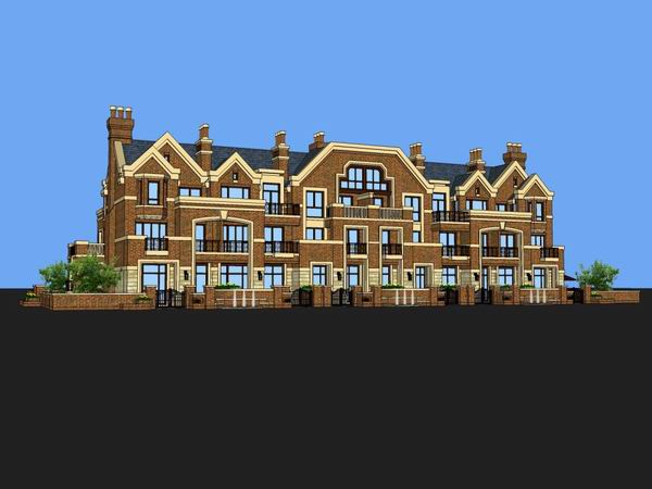 Classical Style Townhouse Villa Model in SketchUp