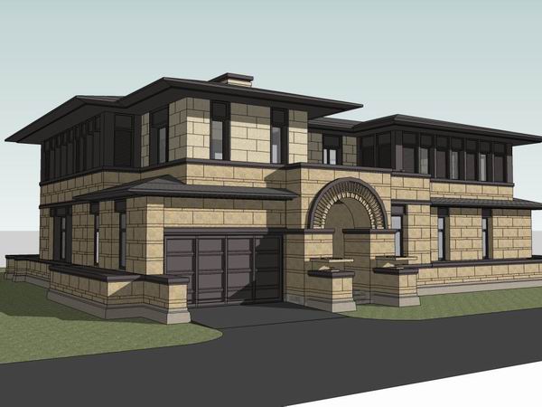 Classical Single-Family Villa Model in SketchUp