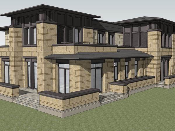 Classical Style Single-Family Villa Model in SketchUp