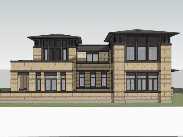 Classical Style Single-Family Villa Model in SketchUp