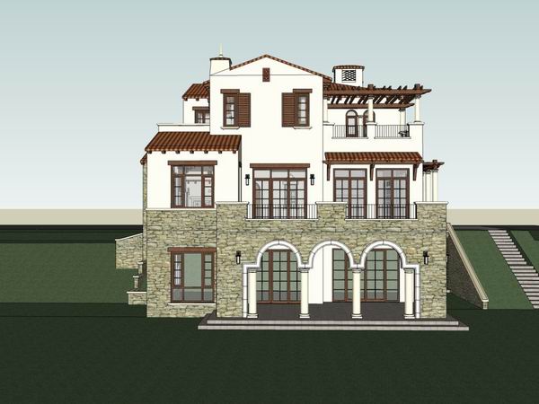 European Classical Style Solo Villa SketchUp Model