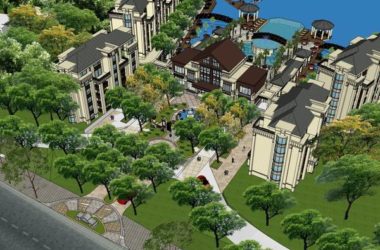 Classical Style Townhouse Community Villa Model in SketchUp-BIM WORLD