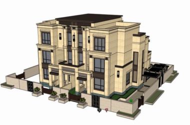 Modern Twin Villa Design | SketchUp Model-BIM WORLD
