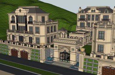 Classical Twin Villa Model in SketchUp-BIM WORLD