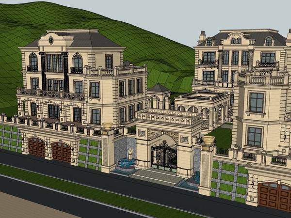 Classical Twin Villa Model in SketchUp