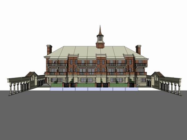 British Classical Style Row Villa Model in SketchUp