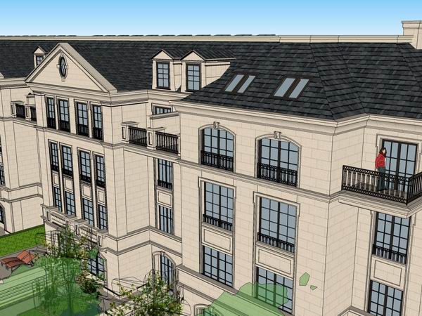 Classical Style Townhouse Villa Model in SketchUp