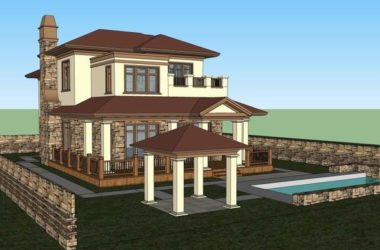 Classical Style Single-Family Villa SketchUp Model-BIM WORLD