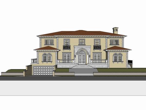 Classical Single-Family Villa Model in SketchUp