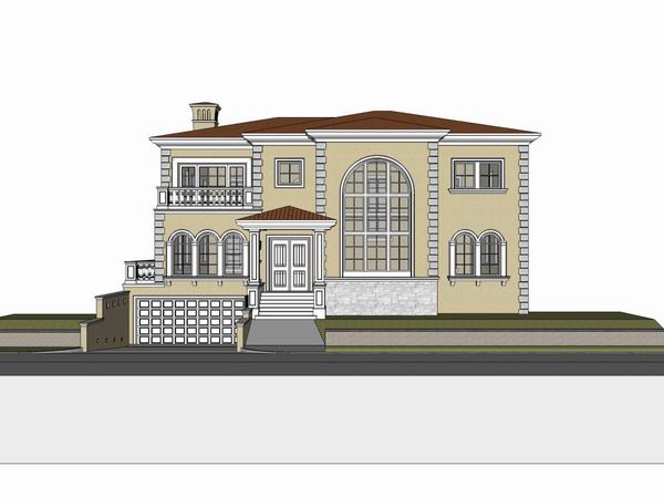 Classical Style Single-Family Villa Model in SketchUp