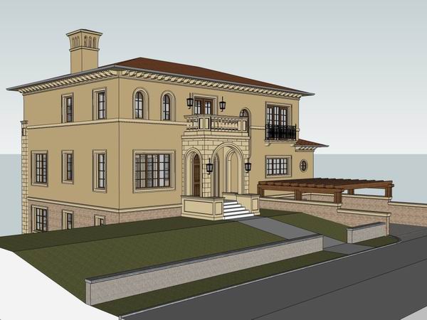 Classical Single-Family Villa Model in SketchUp