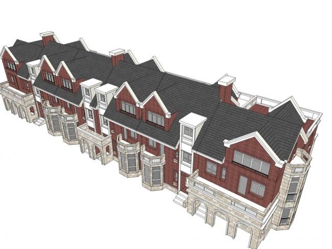 Classical Style Townhouse Villa Model in SketchUp