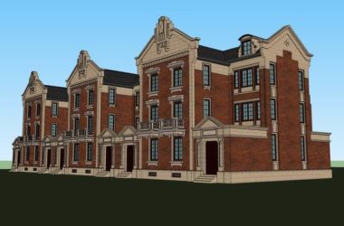 Classical Style Townhouse Villa Model in SketchUp-BIM WORLD