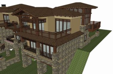 Classical Style Townhouse Villa Model in SketchUp-BIM WORLD