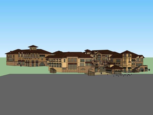 SketchUp Twin Villas | Classical Style Cluster Model