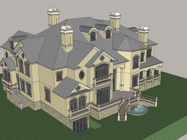 Classical Style Single-Family Villa Model in SketchUp