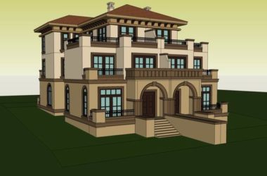 Classical Twin Villa Model in SketchUp-BIM WORLD