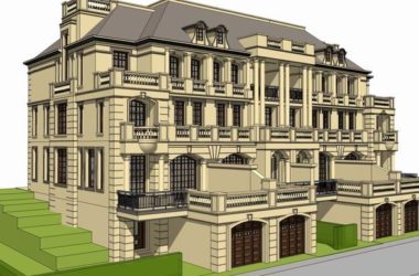 SketchUp Model of a French Classical Row Villa-BIM WORLD