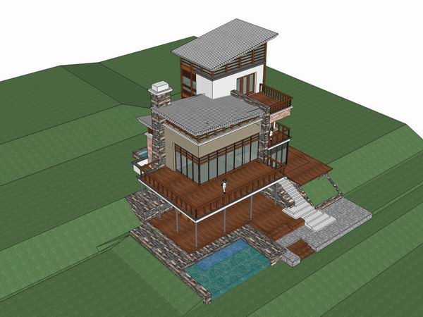 Modern Solo Villa Design | SketchUp 3D Model