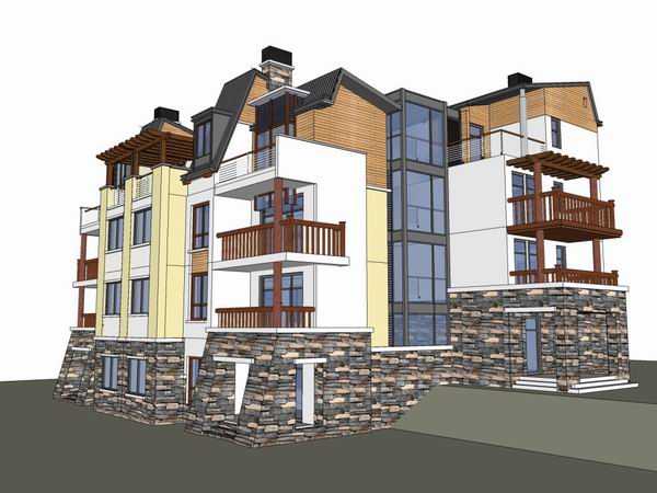Classical Twin Villa SketchUp Model