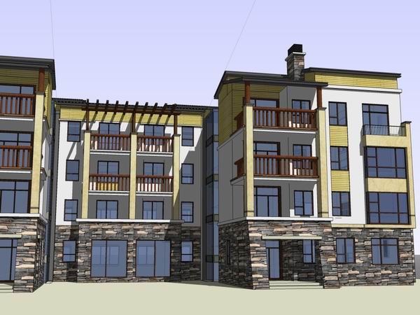 Modern Multi-Story Townhouse Villa Model in SketchUp
