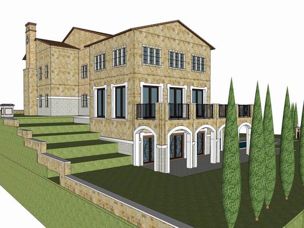 Classical Style Single-Family Villa Model in SketchUp