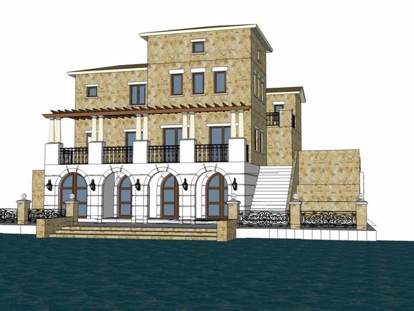 Classical Garden Villa Model in SketchUp